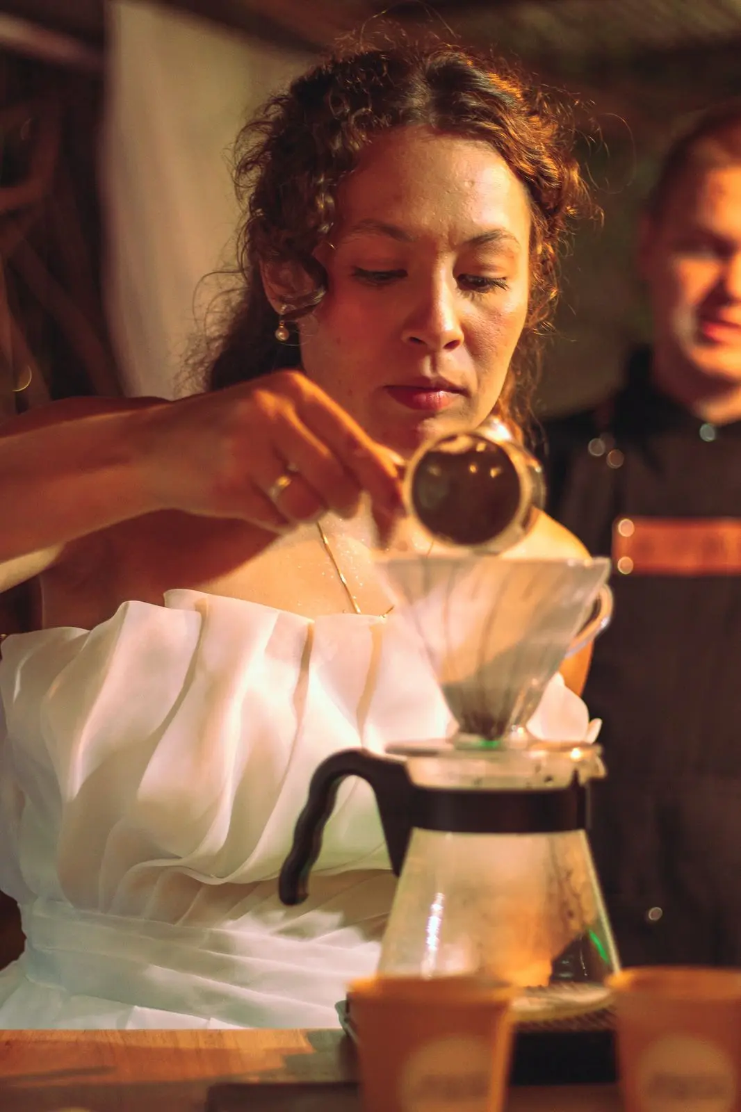 Cafeteria no jardim do evento